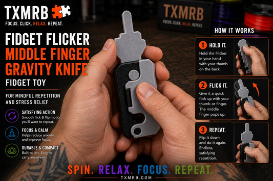 Fidget Flicker Middle Finger Gravity Knife Fidget Toy For Mindful Repetition And Stress Relief by Concept2Creation