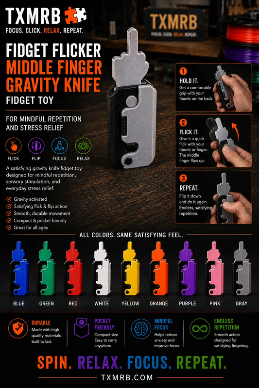 Fidget Flicker Middle Finger Gravity Knife Fidget Toy For Mindful Repetition And Stress Relief by Concept2Creation