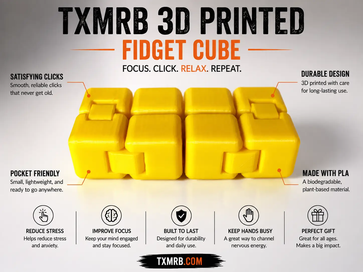 Infinity Fidget Cube Stress Relief Toy for Kids and Adults Durable Tactile Fidget Cube for Focus and Anxiety Relief by concept2creation