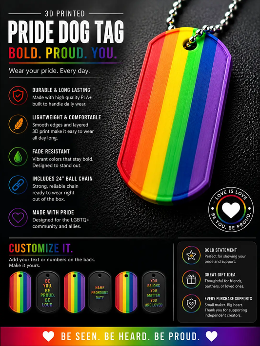 3D Printed Dog Tag Pride and Police Variants Customizable Durable Bold Statement Accessory by Concept2Creation