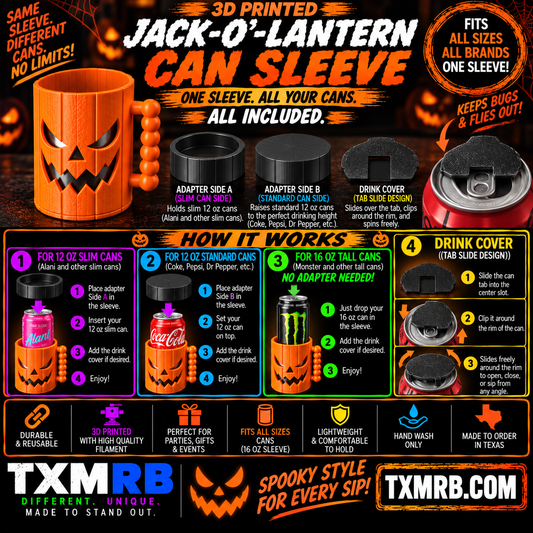 🎃 3D Printed Jack-O’-Lantern Can Sleeve Kit by Concept2Creation