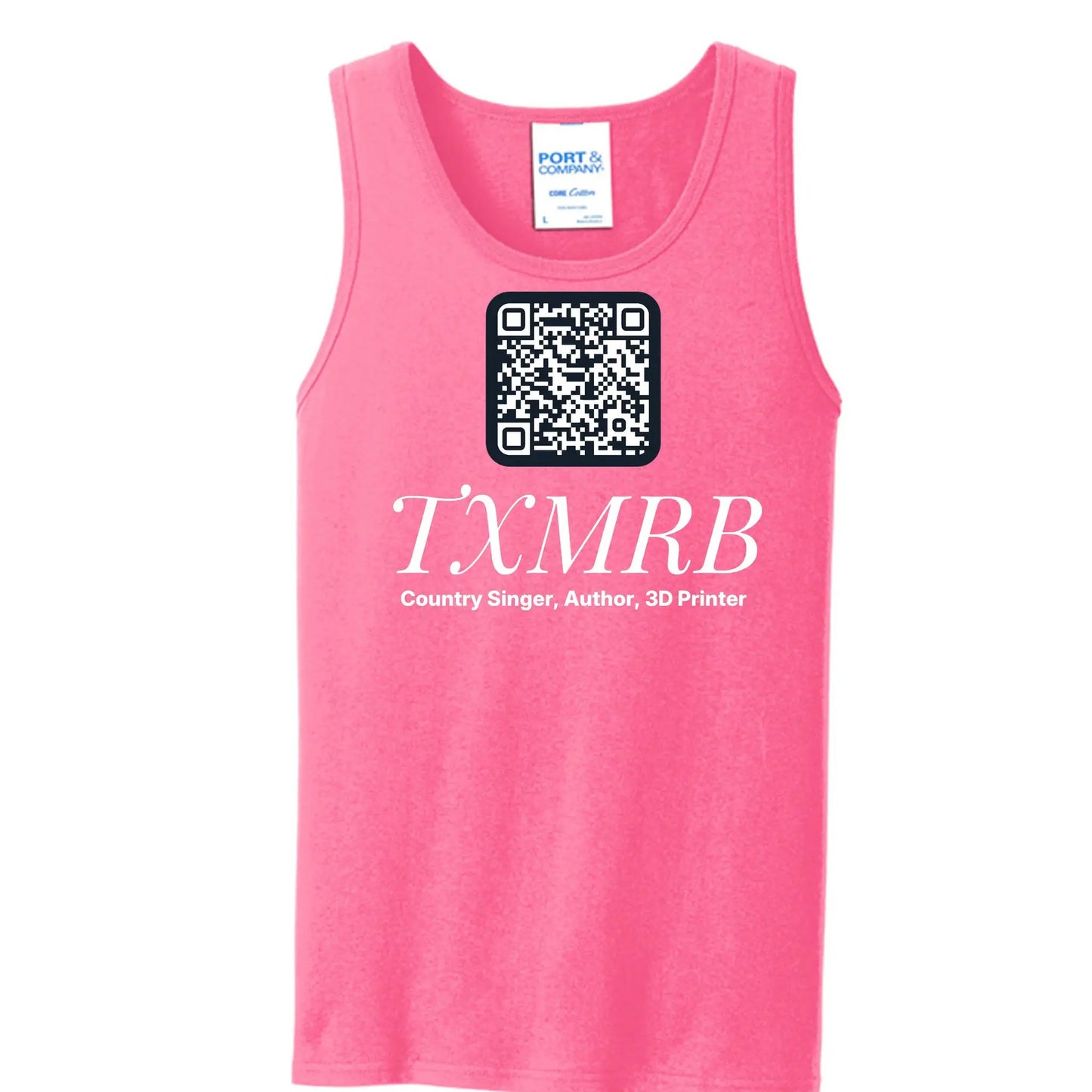 Port And Company PC54TT Core Cotton Tank Top 5.4 Oz Removable Tag For Comfort And Relabeling In Dark Heather Grey Neons by Concept2Creation